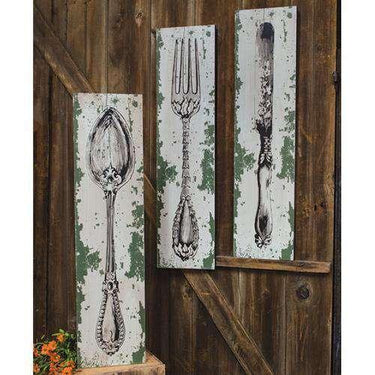 Knife, Fork, Spoon Sign - 3 asst. sold individually - The Fox Decor